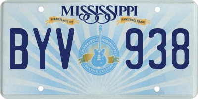 MS license plate BYV938