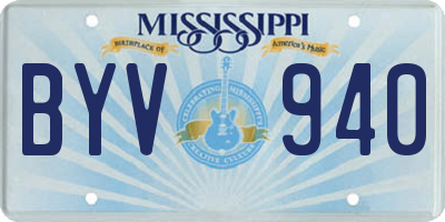 MS license plate BYV940