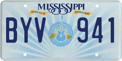MS license plate BYV941