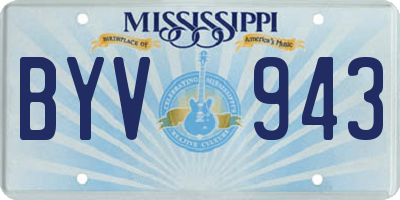 MS license plate BYV943