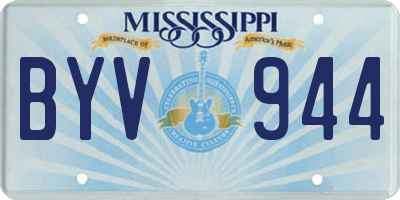 MS license plate BYV944