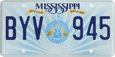 MS license plate BYV945