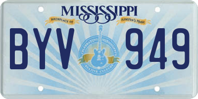 MS license plate BYV949