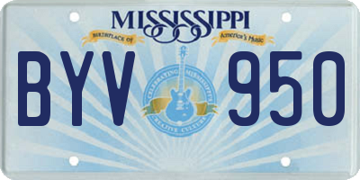 MS license plate BYV950