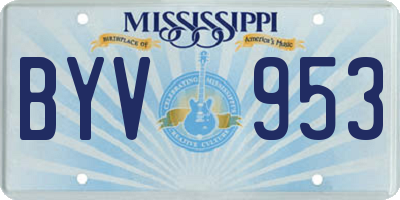 MS license plate BYV953