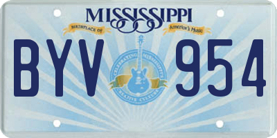 MS license plate BYV954