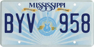 MS license plate BYV958