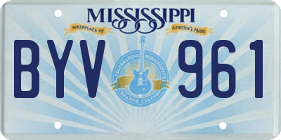 MS license plate BYV961