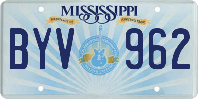 MS license plate BYV962