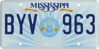 MS license plate BYV963