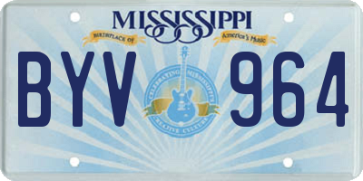 MS license plate BYV964