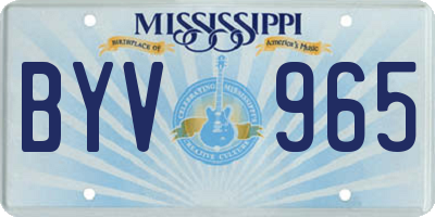 MS license plate BYV965