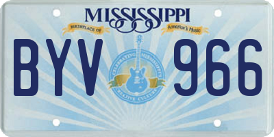 MS license plate BYV966