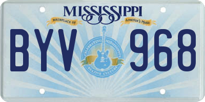 MS license plate BYV968