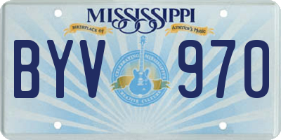 MS license plate BYV970