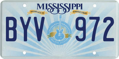 MS license plate BYV972