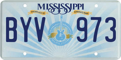MS license plate BYV973