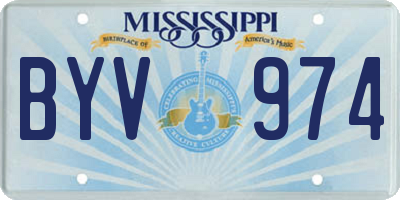 MS license plate BYV974