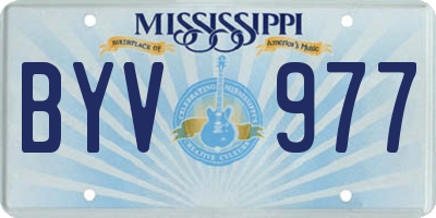 MS license plate BYV977