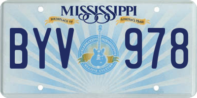 MS license plate BYV978
