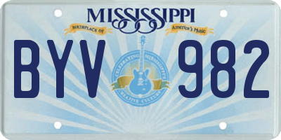 MS license plate BYV982
