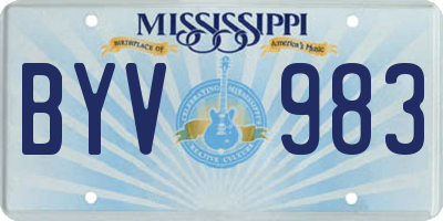 MS license plate BYV983