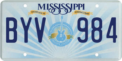 MS license plate BYV984
