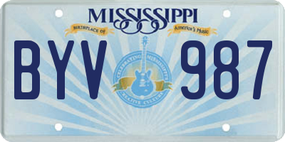 MS license plate BYV987