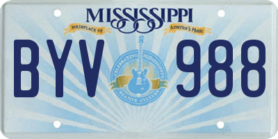 MS license plate BYV988