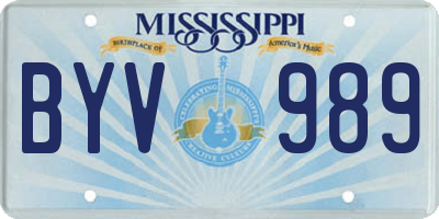 MS license plate BYV989