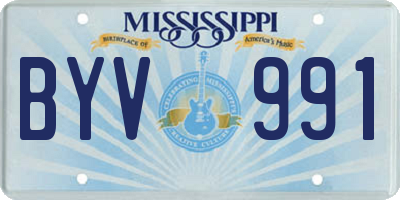 MS license plate BYV991
