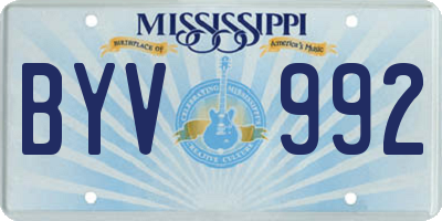 MS license plate BYV992