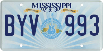 MS license plate BYV993