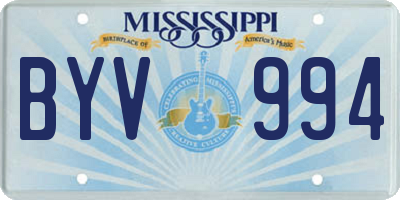 MS license plate BYV994