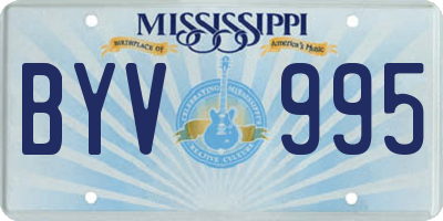 MS license plate BYV995