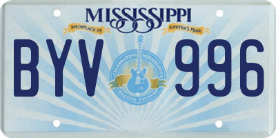 MS license plate BYV996