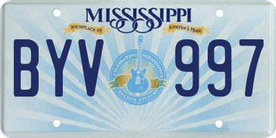 MS license plate BYV997