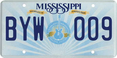 MS license plate BYW009