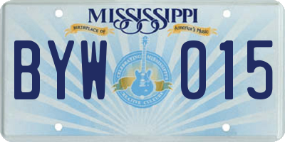 MS license plate BYW015