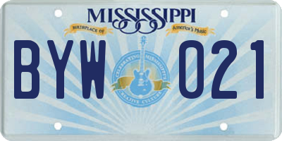MS license plate BYW021