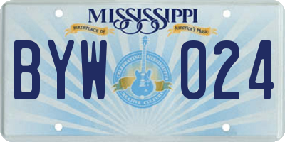 MS license plate BYW024