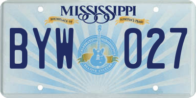 MS license plate BYW027