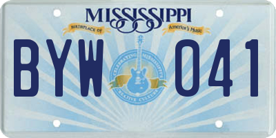 MS license plate BYW041