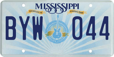 MS license plate BYW044