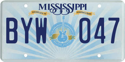 MS license plate BYW047