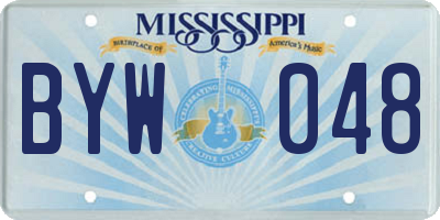 MS license plate BYW048