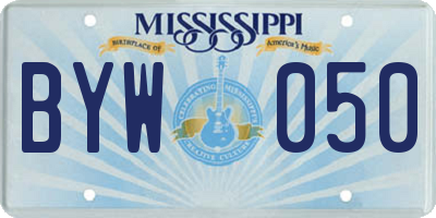 MS license plate BYW050
