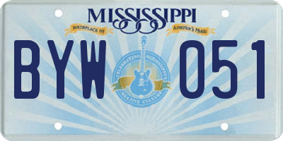 MS license plate BYW051