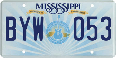 MS license plate BYW053