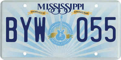 MS license plate BYW055